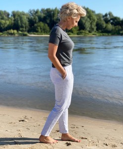 spodnie LILLY - jasny szary melanż