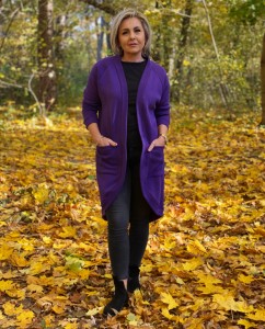 kardigan ISMENA - fioletowy