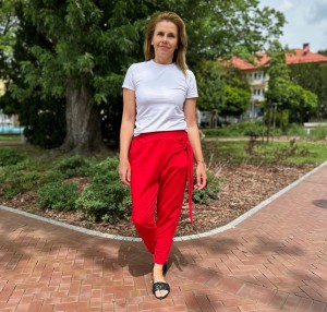 spodnie LIBI - czerwony