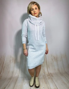 sukienka IRMINA - jasny szary melanż