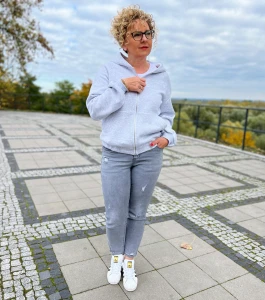 bluza LENA - jasny szary melanż