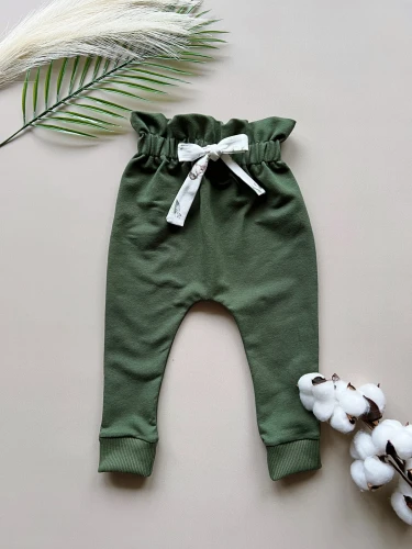 dresy dziewczęce z wiązaniem - khaki