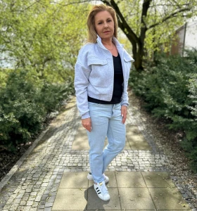 bluza OFELIA - jasny szary melanż