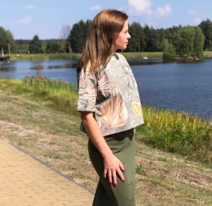 t-shirt SHORT - liście