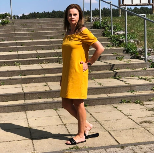 sukienka PAULA - musztarda