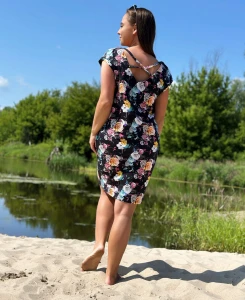 sukienka X - kolorowe kwiaty
